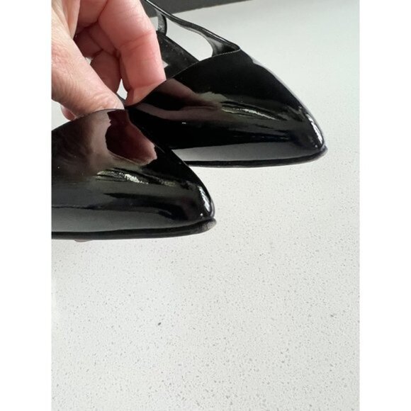 Manolo Blahnik Bretto black Patent Leather Slingback Pumps Size 36.5 - Picture 9 of 12